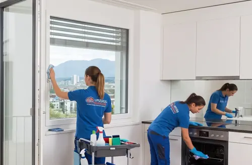 Endreinigung: Küche und Fenster